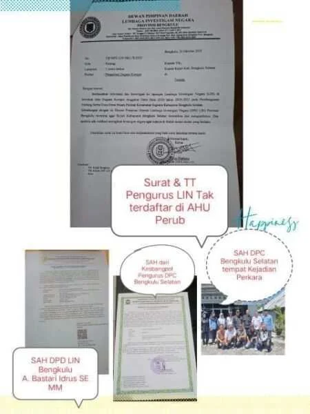 Beredar Surat Palsu Mengatasnamakan DPD LIN Bengkulu: Ketua Umum R.I. Wiratmoko Angkat Suara