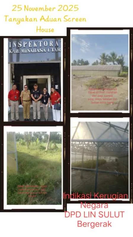 Proyek Screen House Minahasa Utara Diduga Jadi Ladang Korupsi: LIN Sulut Bongkar Dugaan Permainan Busuk, Inspektorat Dinilai Gagal Total Jalankan Fungsi Pengawasan