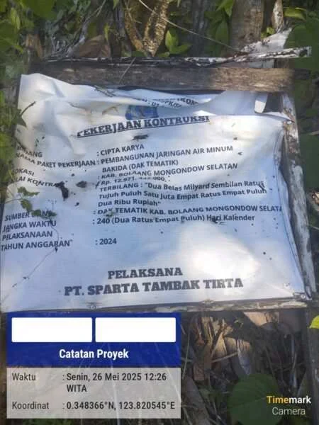 Skandal Proyek Air Minum Bakida Rp 12,9 Miliar Tahun 2024-2025, Diduga Mangkrak, Masyarakat Desak Kajati Sulut Turun Langsung Audit dan Tangkap Pihak Terlibat