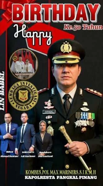 DPD Lembaga Investigasi Negara (LIN) Bangka Belitung Ucapkan Selamat Ulang Tahun ke-50 kepada Kapolresta Pangkalpinang