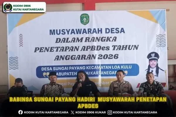 Babinsa Sungai Payang Hadiri Musyawarah Penetapan APBDes