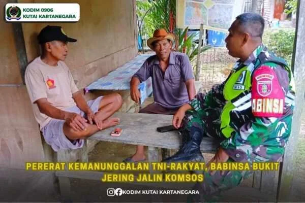 Pererat Kemanunggalan TNI-Rakyat, Babinsa Bukit Jering Jalin Komsos