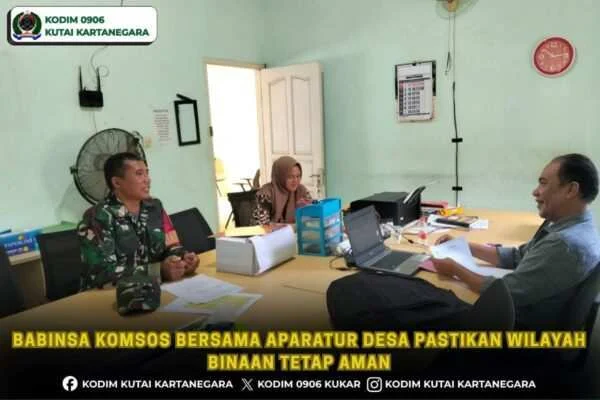 Babinsa Komsos Bersama Aparatur Desa Pastikan Wilayah Binaan Tetap Aman