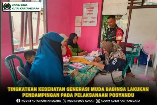 Tingkatkan Kesehatan Generasi Muda Babinsa Lakukan Pendampingan Pada Pelaksanaan Posyandu