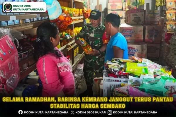 Selama Ramadhan, Babinsa Kembang Janggut Terus Pantau Stabilitas Harga Sembako