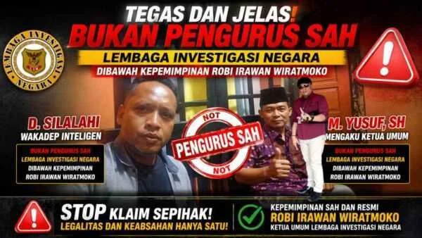 KETUM LIN ROBI IRAWAN WIRATMOKO TEGAS: “TIDAK ADA DUALISME — M. YUSUF BUKAN KETUA UMUM SAH, SIAP TEMPUH JALUR HUKUM!”