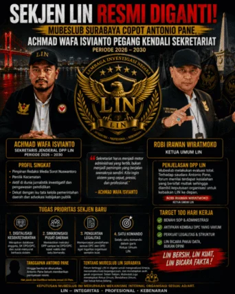 SEKJEN LIN DIGANTI! MUBESLUB SURABAYA COPOT ANTONIO PANE, ACHMAD WAFA ISVIANTO RESMI PEGANG KENDALI SEKRETARIAT
