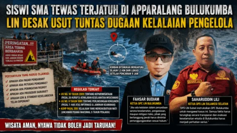 Siswi SMA Tewas di Apparalang Bulukumba, LIN Desak Aparat Usut Dugaan Kelalaian Pengelola Wisata