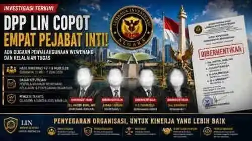 DPP LIN Copot Empat Pejabat Inti Pusat, Ada Dugaan Penyalahgunaan Wewenang dan Kelalaian Tugas