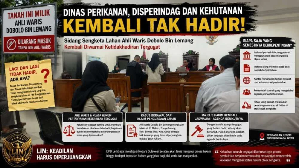 Sidang Sengketa Lahan Ahli Waris Dobolo Bin Lemang Kembali Diwarnai Ketidakhadiran Tergugat