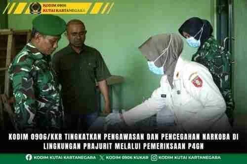 Kodim 0906/Kkr Tingkatkan Pengawasan dan Pencegahan Narkoba di Lingkungan Prajurit Melalui Pemeriksaan P4GN