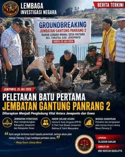 Groundbreaking Jembatan Gantung Panrang 2 Resmi Digelar, Warga Harap Jalan Menuju Dusun Lebang Manai Juga Segera Diperbaiki