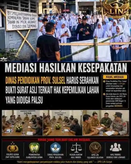 Usai Pendudukan SMA Negeri 14 Gowa, Pemerintah dan Aparat Lakukan Mediasi, Hasilkan Kesepakatan