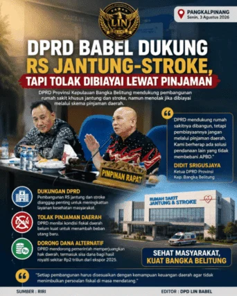 DPRD Babel Dukung Pembangunan RS Jantung-Stroke, Tolak Pembiayaan Melalui Pinjaman Daerah