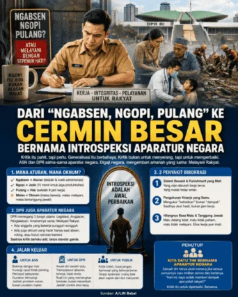 Dari “Ngabsen, Ngopi, Pulang” ke Cermin Besar Bernama Introspeksi Aparatur Negara