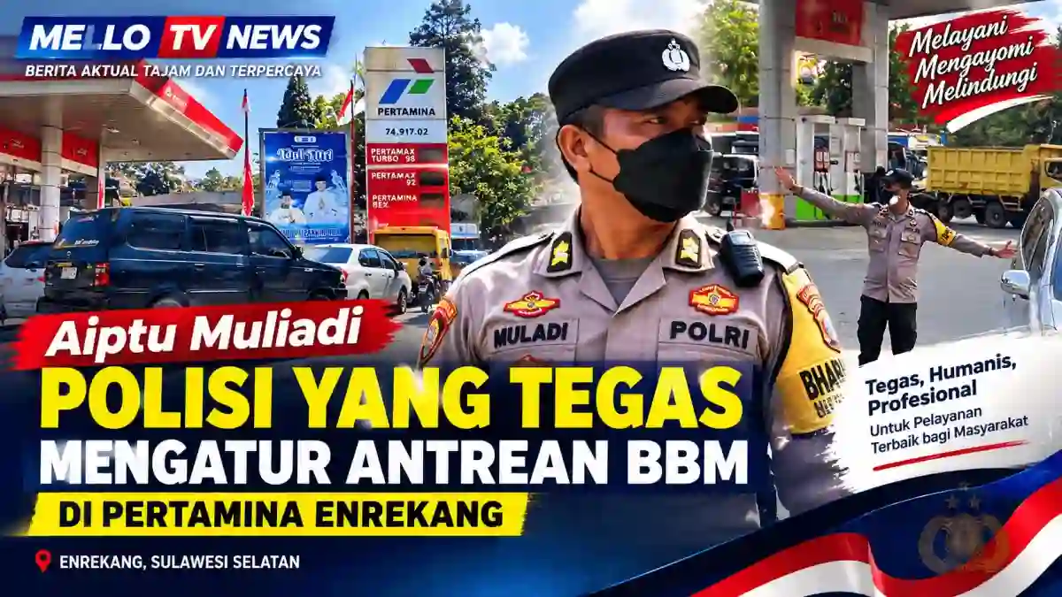 Aiptu Muliadi, Polisi yang Tegas Mengatur Antrean BBM di Pertamina Enrekang