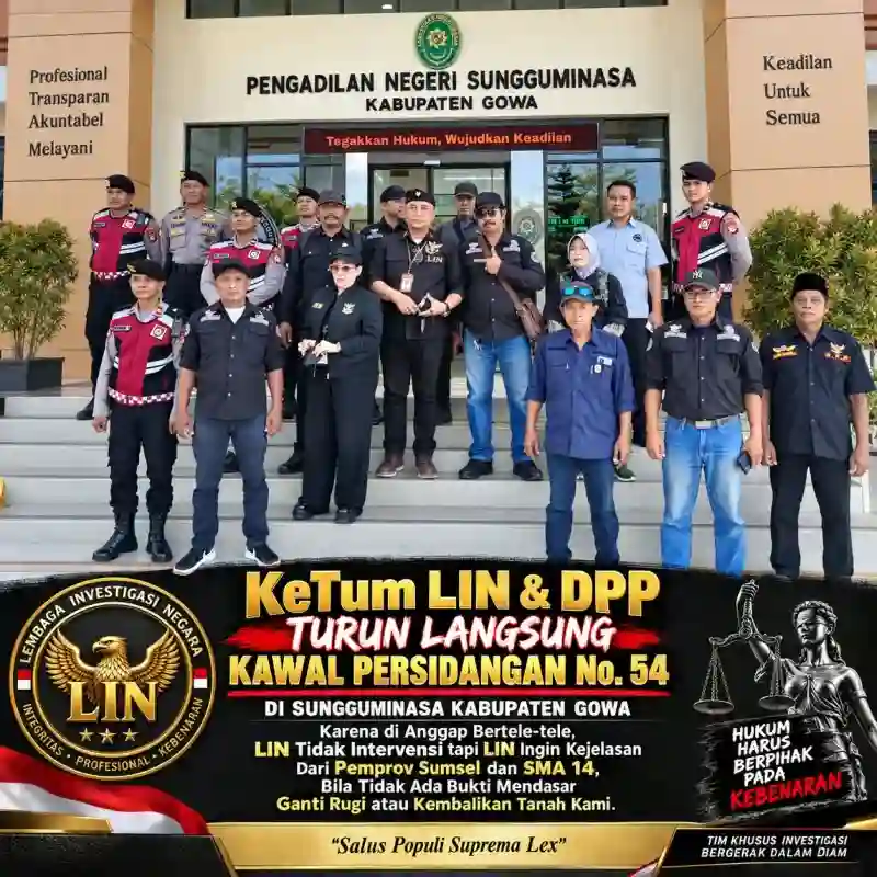 LIN Soroti Transparansi PN Sungguminasa, Data Perkara 54 Dobolo Bin Lemang Dinyatakan Lengkap