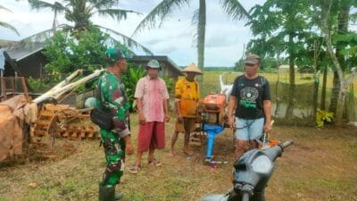 Wujudkan Kemanunggalan TNI Dengan Rakyat, Babinsa Komsos Bersama Petani