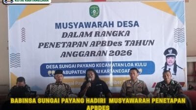 Babinsa Sungai Payang Hadiri Musyawarah Penetapan APBDes