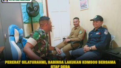 Pererat Silaturahmi, Babinsa Lakukan Komsos Bersama Staf Desa