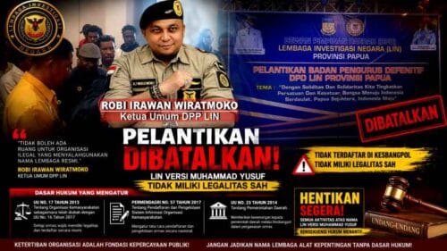 PEMBATALAN PELANTIKAN LIN VERSI MUHAMMAD YUSUF, KETUM DPP LIN TEGASKAN PENTINGNYA LEGALITAS ORGANISASI