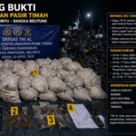 Satgas TNI AL Gagalkan Penyelundupan 81 Karung Pasir Timah di Pantai Penyusuk Belinyu