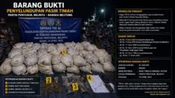 Satgas TNI AL Gagalkan Penyelundupan 81 Karung Pasir Timah di Pantai Penyusuk Belinyu
