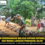 Wujudkan Kebersamaan Melalui Gotong Royong, Babinsa Dan Warga Lakukan Perbaikan Jalan