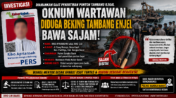 Diduga Jadi Beking Tambang Ilegal dan Bawa Sajam, Oknum Mengaku Wartawan Diamankan Saat Penertiban Ponton di Laut Enjel