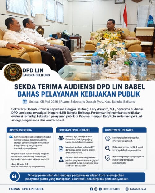 Sekda Babel Terima Audiensi LIN, Dorong Penguatan Pengawasan dan Perbaikan Pelayanan Publik