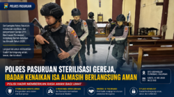 Polres Pasuruan Sterilisasi Gereja, Ibadah Kenaikan Isa Almasih Berlangsung Aman dan Kondusif
