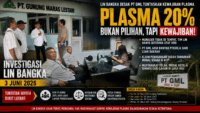 LIN BANGKA DESAK PT GML TUNTASKAN KEWAJIBAN PLASMA 20 PERSEN, WARGA BUKIT LAYANG TUNTUT KEJELASAN