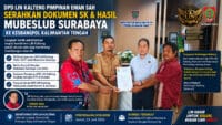 DPD LIN Kalteng Pimpinan Eman Sah Serahkan Dokumen SK dan Hasil Mubeslub Surabaya ke Kesbangpol Kalimantan Tengah