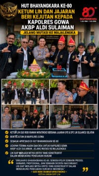 HUT Bhayangkara ke-80: Ketum LIN dan Jajaran Beri Kejutan Ucapan kepada Kapolres Gowa AKBP Aldi Sulaiman Jelang Pindah Tugas ke Polres Majalengka