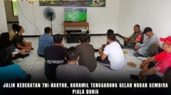 Jalin Kedekatan TNI-Rakyar, Koramil Tenggarong Gelar Nobar Gembira Piala Dunia