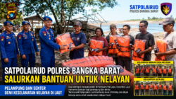 Satpolairud Polres Bangka Barat Salurkan Bantuan Pelampung dan Senter kepada Nelayan Pesisir di Belo Laut