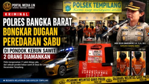 Polres Bangka Barat Bongkar Dugaan Peredaran Sabu di Pondok Kebun Sawit, Dua Terduga Pelaku Diamankan