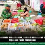 Pantau Lonjakan Harga Pangan, Babinsa Muara Jawa Sambangi Pedagang Pasar Tradisional