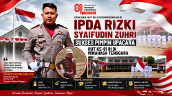 IPDA Rizki Syaifudin Zuhri, Perwira Muda yang Tampil Tegas Pimpin Upacara HUT ke-81 RI di Mitra.