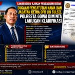 DPD LIN Sulsel Resmi Adukan Dugaan Pencatutan Nama ke Polresta Gowa, Minta Polisi Verifikasi Legalitas Kepengurusan