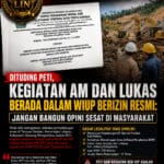 Dituding PETI, Aktivitas AM dan Lukas Disebut Berada di WIUP Ber-IUP Resmi: Jangan Bangun Opini Sesat di Masyarakat