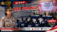 HUT RI ke-81, Kapolres Bangka Barat AKBP Helen Simanjuntak Beri Semangat Warga Binaan Rutan Mentok