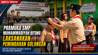 Pramuka SMP Muhammadiyah Bitung Dorong Pembentukan Karakter Generasi Muda, Pemindahan Golongan Resmi Dibuka Hi. Aripin Abas.
