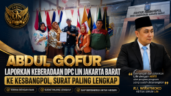 ABDUL GOFUR LAPORKAN KEBERADAAN DPC LIN JAKARTA BARAT KE KESBANGPOL, SURAT DINILAI PALING LENGKAP