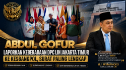 ABDUL GOFUR LAPORKAN KEBERADAAN DPC LIN JAKARTA TIMUR KE KESBANGPOL, SURAT DINILAI PALING LENGKAP