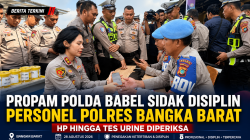 Propam Polda Babel Sidak Disiplin Personel Polres Bangka Barat, HP hingga Tes Urine Diperiksa