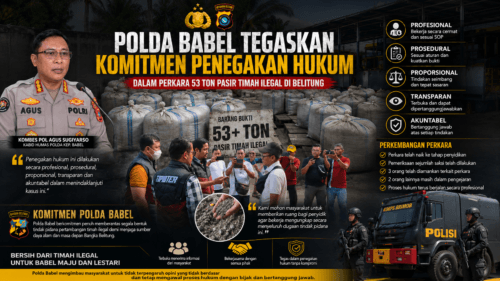 Polda Babel Tegaskan Komitmen Penegakan Hukum dalam Perkara 53 Ton Pasir Timah Ilegal di Belitung
