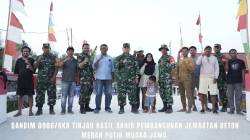 Dandim 0906/Kkr Tinjau Hasil Akhir Pembangunan Jembatan Beton Merah Putih Muara Jawa