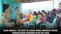 Cegah Karhutla, Tim Sesko TNI Edukasi Warga Sanggulan tentang Penanggulangan Kebakaran Hutan dan Lahan