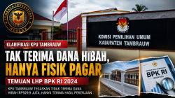 KPU TAMBRAUW KLARIFIKASI PEMBERITAAN HIBAH RP929,9 JUTA: TEGASKAN TAK TERIMA DANA, HANYA MENERIMA HASIL PEMBANGUNAN PAGAR